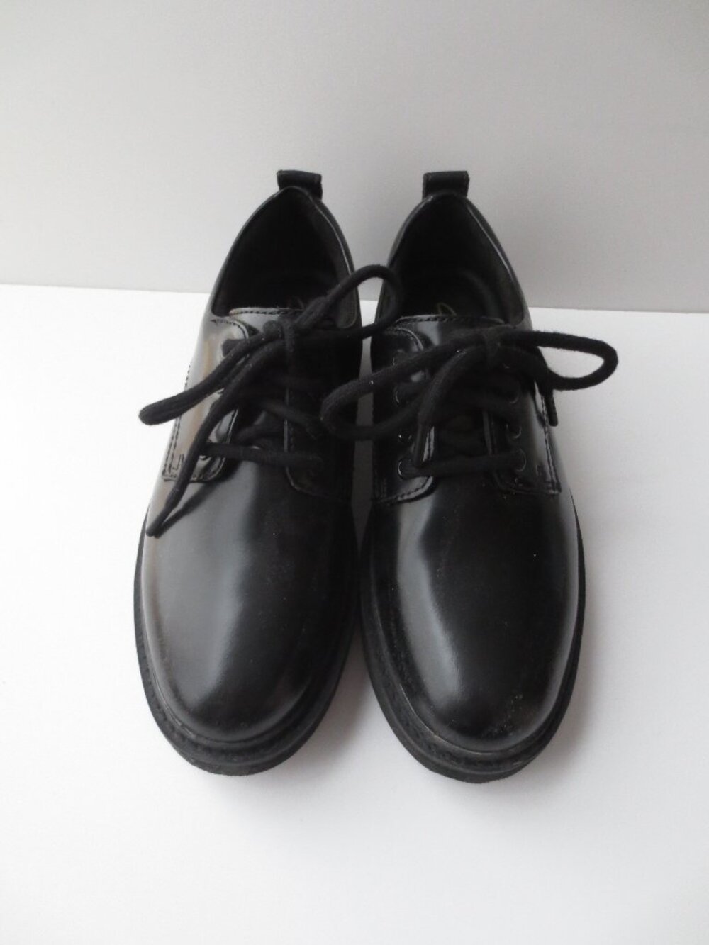 Clarks Black Leather Orianna Leather Lace Up Derby Oxford Platform Brogues US 7